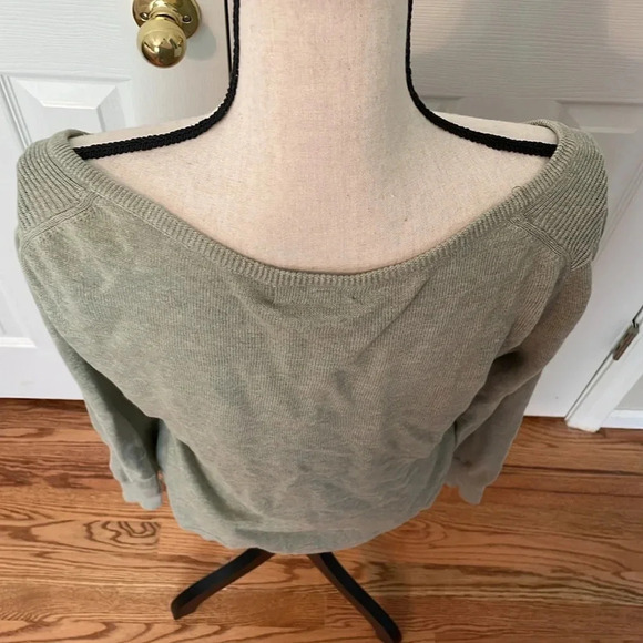 BCBGMAXAZRIA Leaf Green Button Front Long Sleeve Cardigan Sweater NWT XL Cotton - Picture 4 of 9
